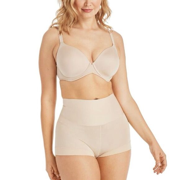 MAIDENFORM FLEXEES NWT women’s black and nude slimming high waisted brief and bo - Picture 7 of 8